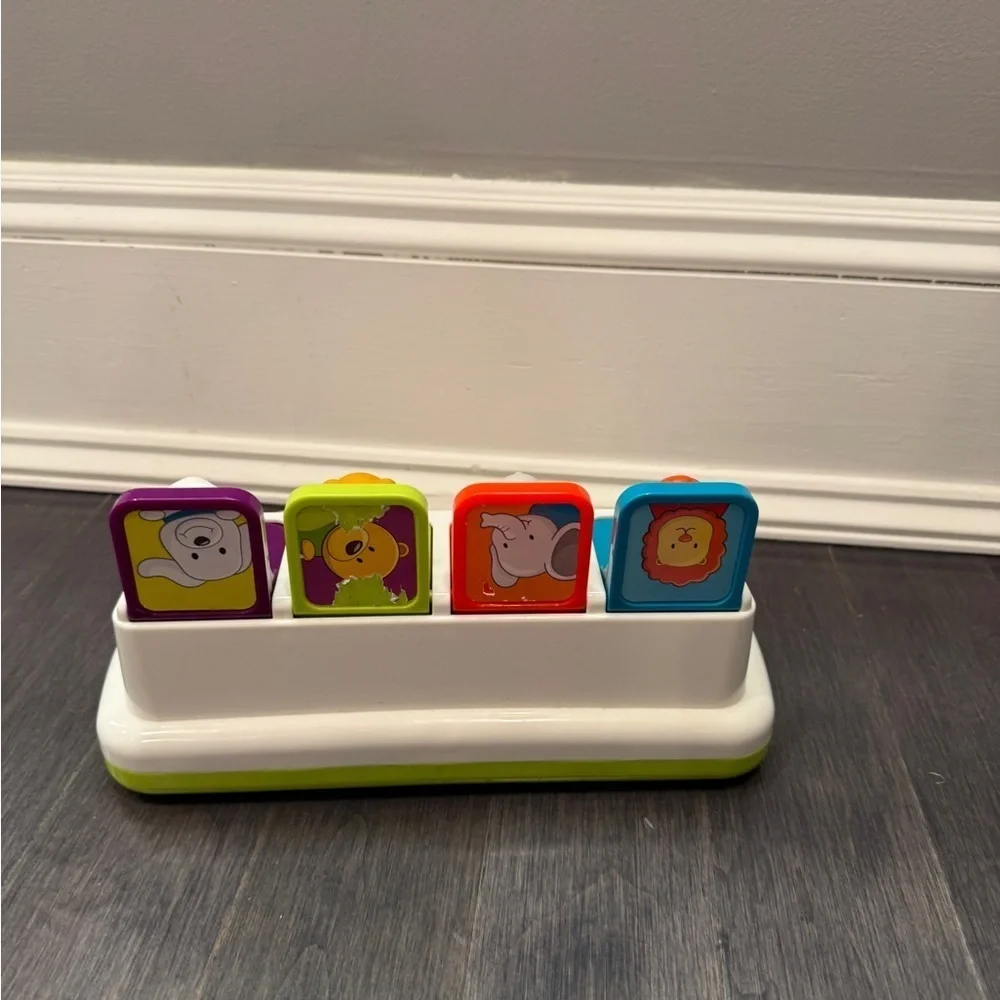 Battat Interactive Animal Pop-Up Toy with Colorful Buttons Infant Baby Toddler